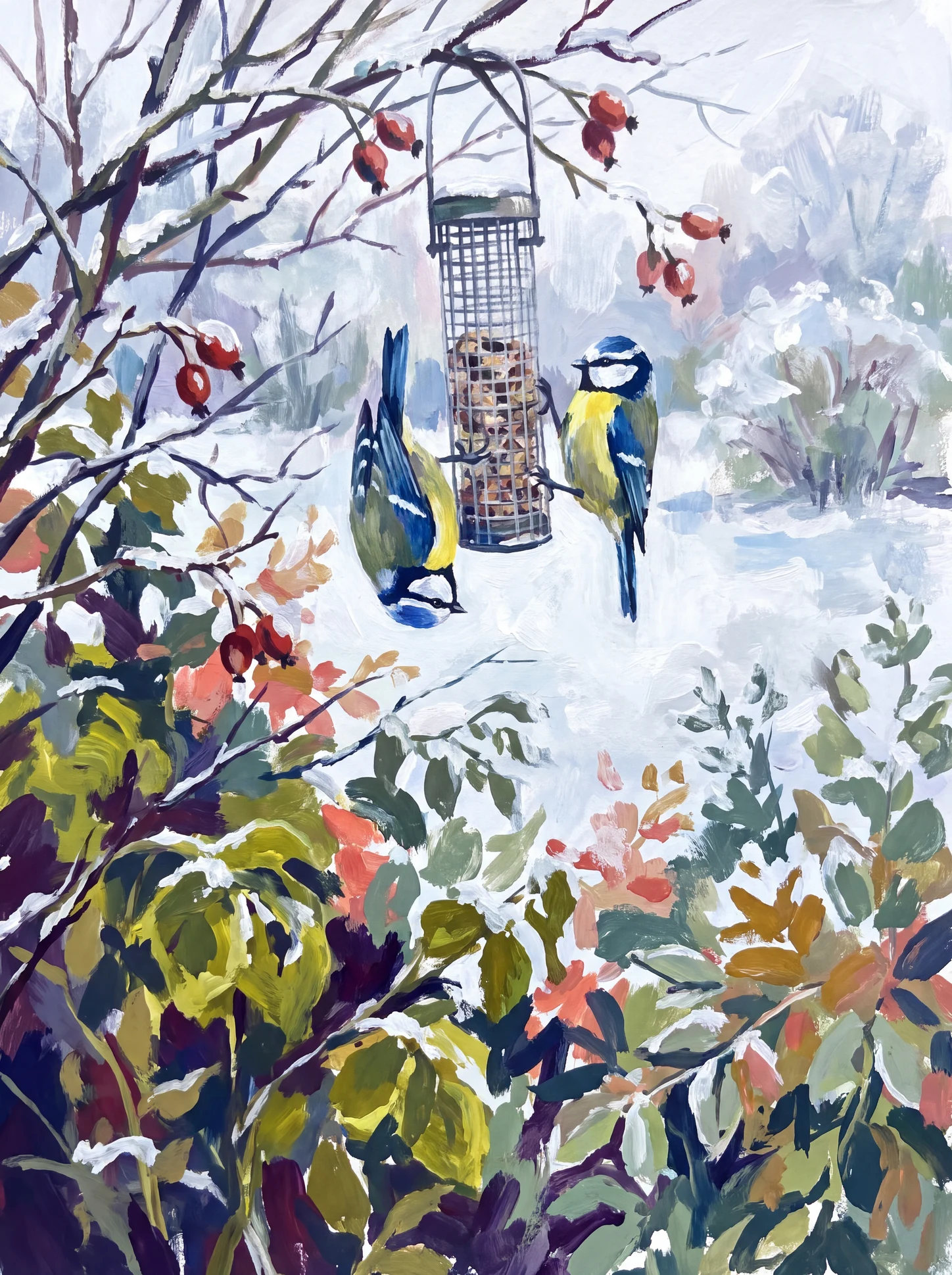 Blue Tits at the Feeder