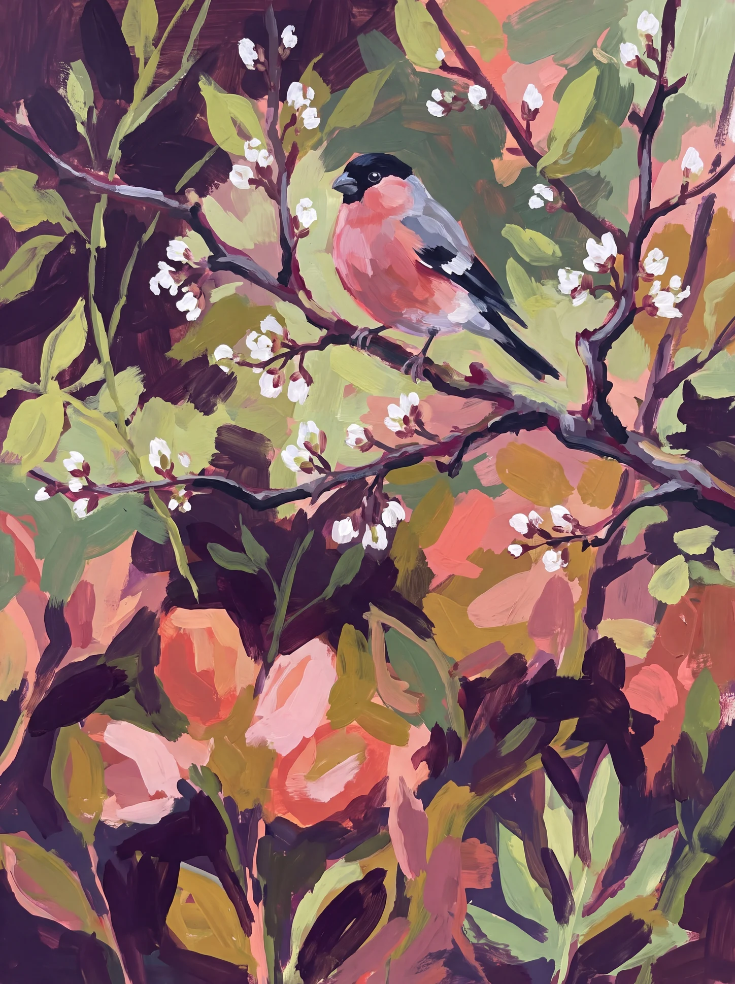 Bullfinch in the Plum