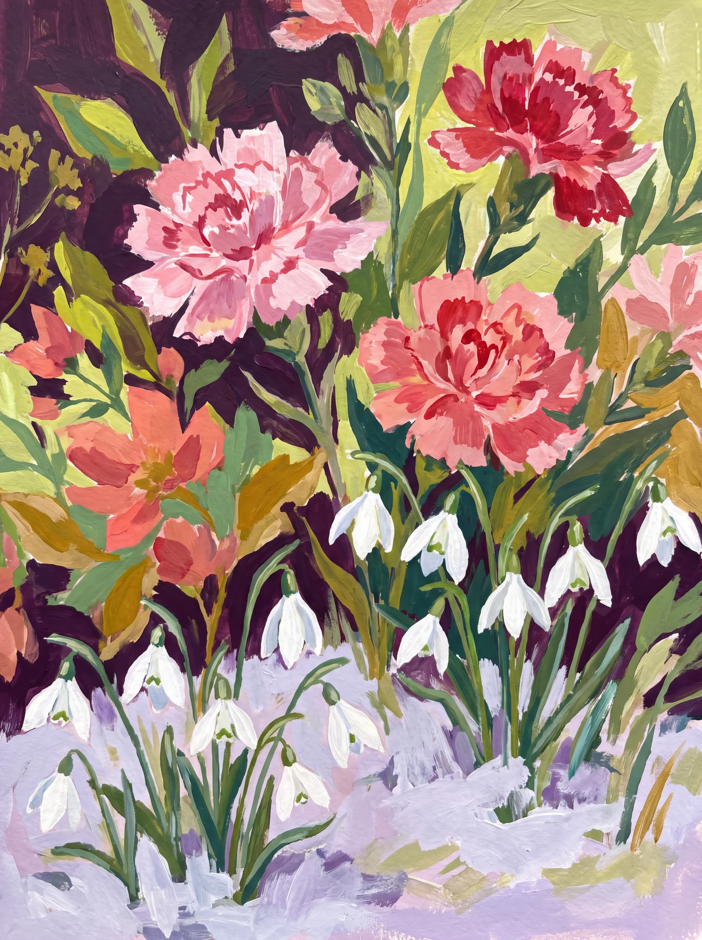 January Birth Flowers: Carnation and Snowdrop