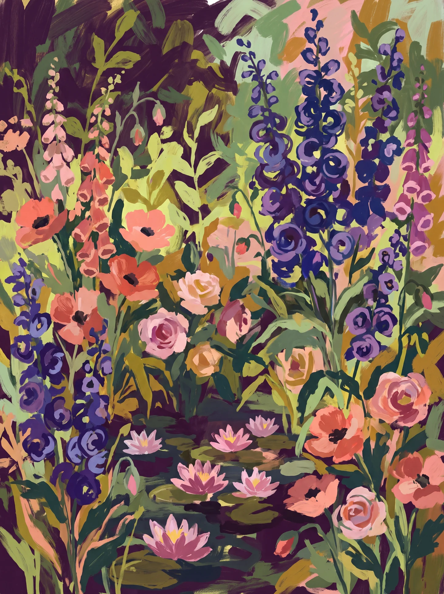 July Birth Flowers: Delphinium and Water Lily