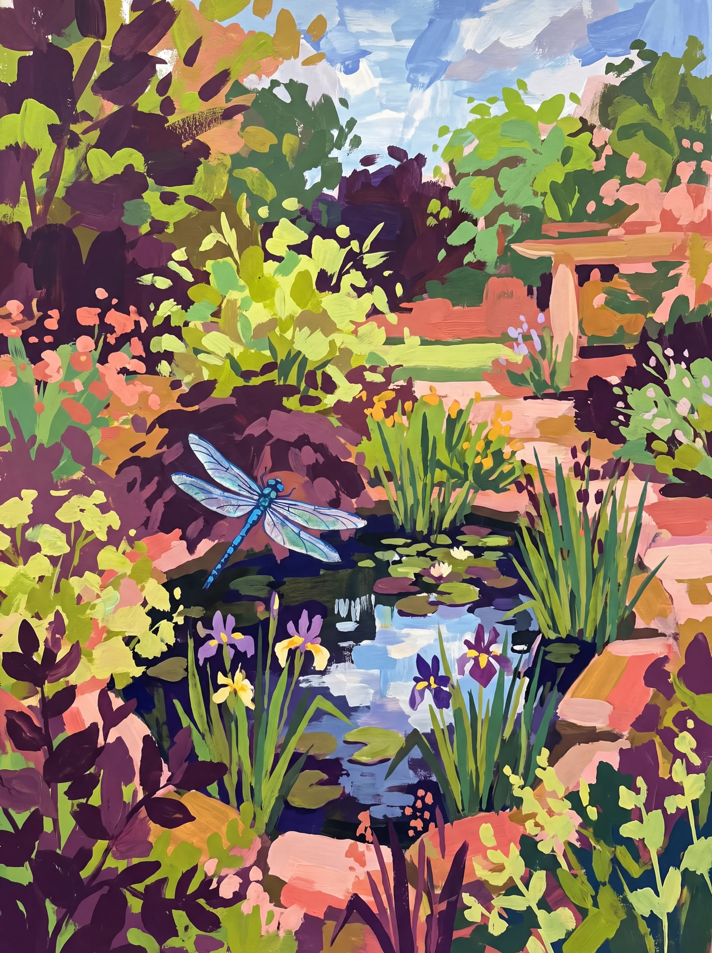 Dragonfly over the Pond