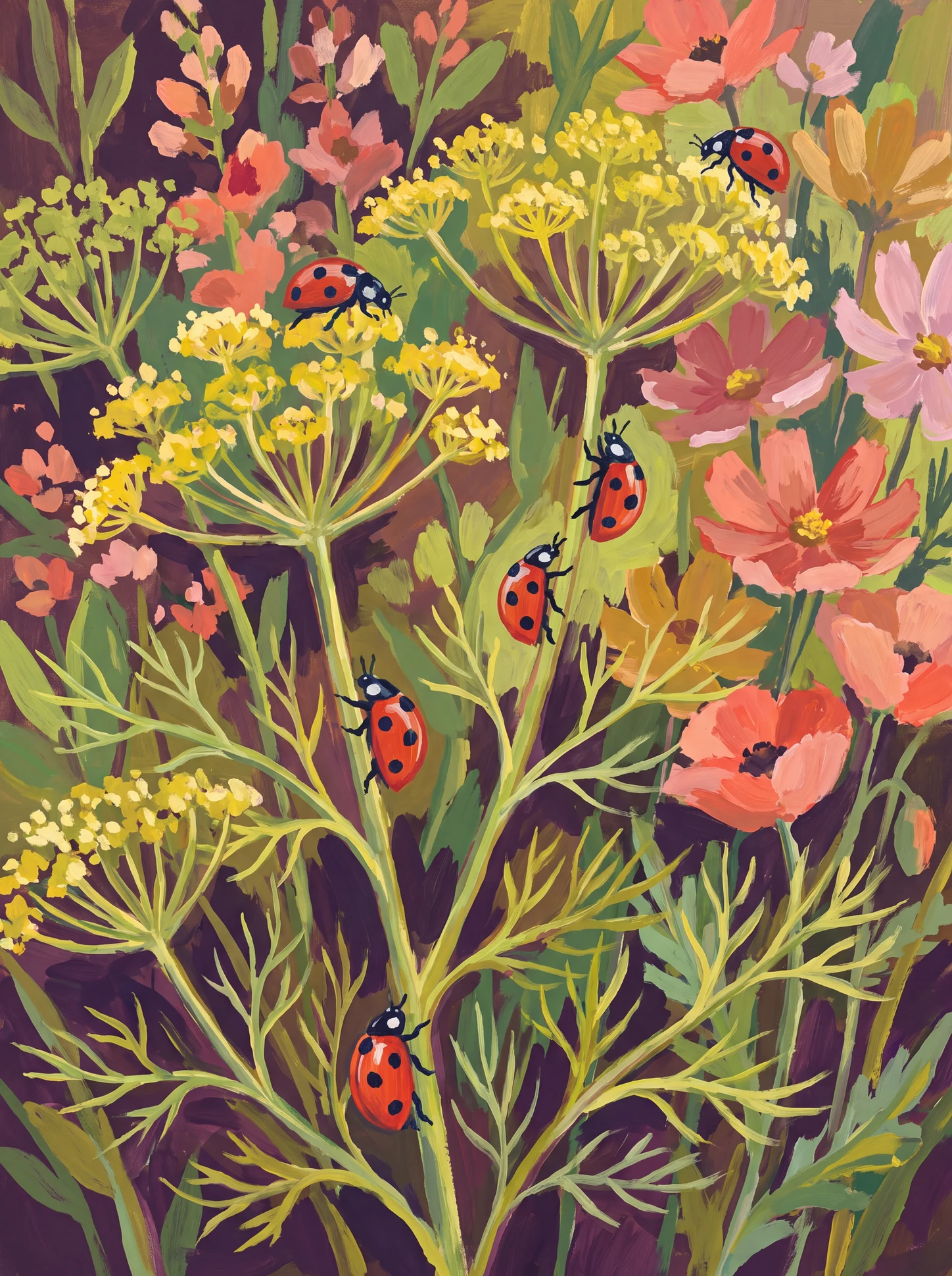 Ladybirds on the Fennel