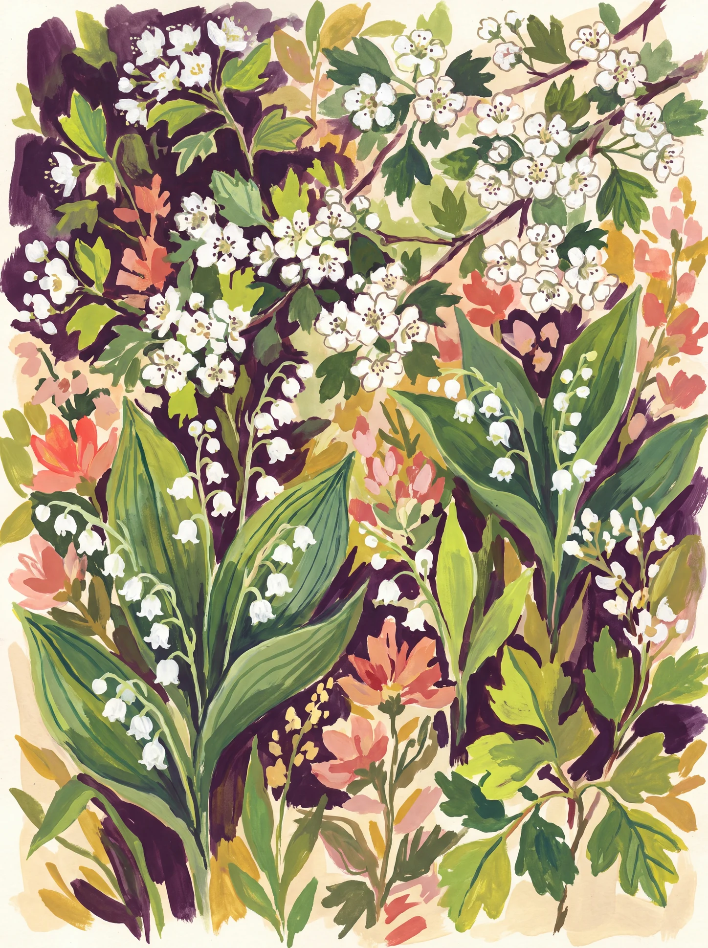 May Birth Flowers: Lily of the Valley and Hawthorn
