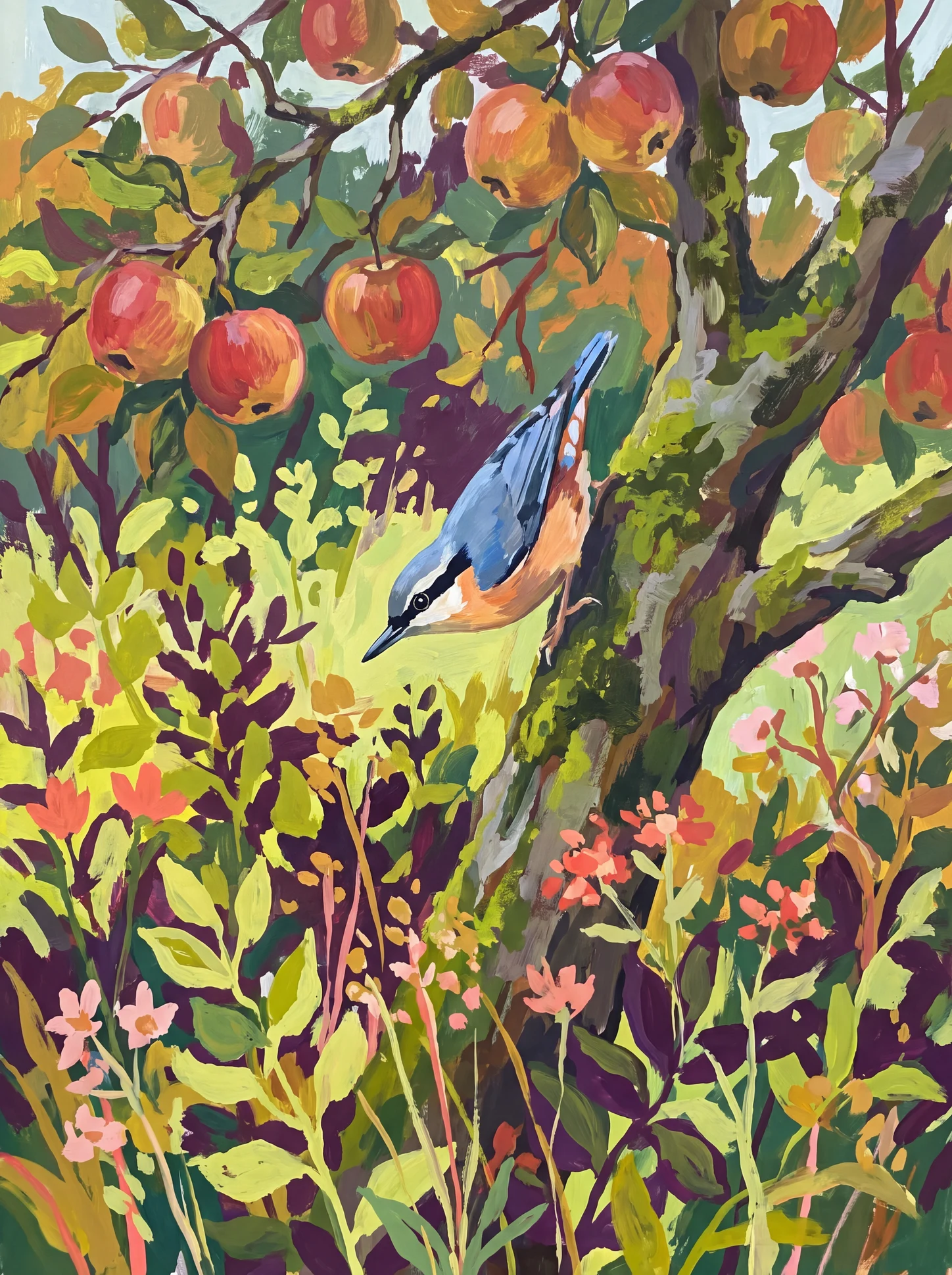 Nuthatch on the Apple Tree