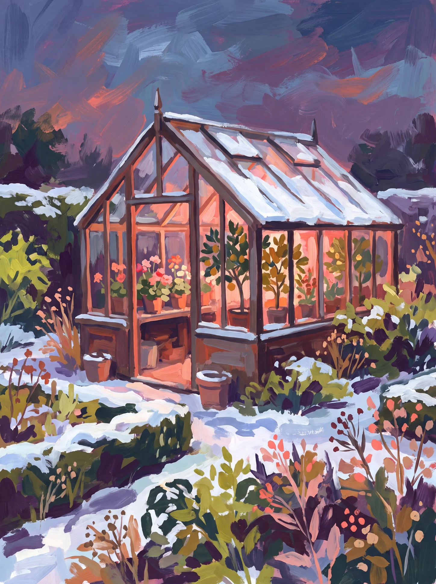 Greenhouse in the Snow